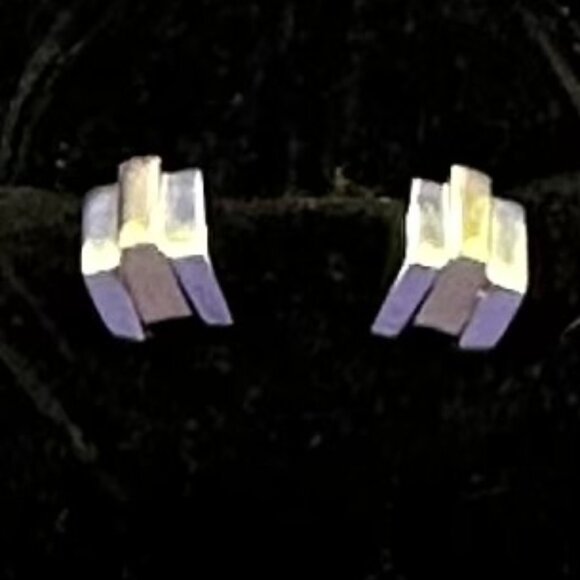 Givenchy VTG Two-Tone Silver/Gold-Tone Clip-On Earrings - Picture 2 of 15